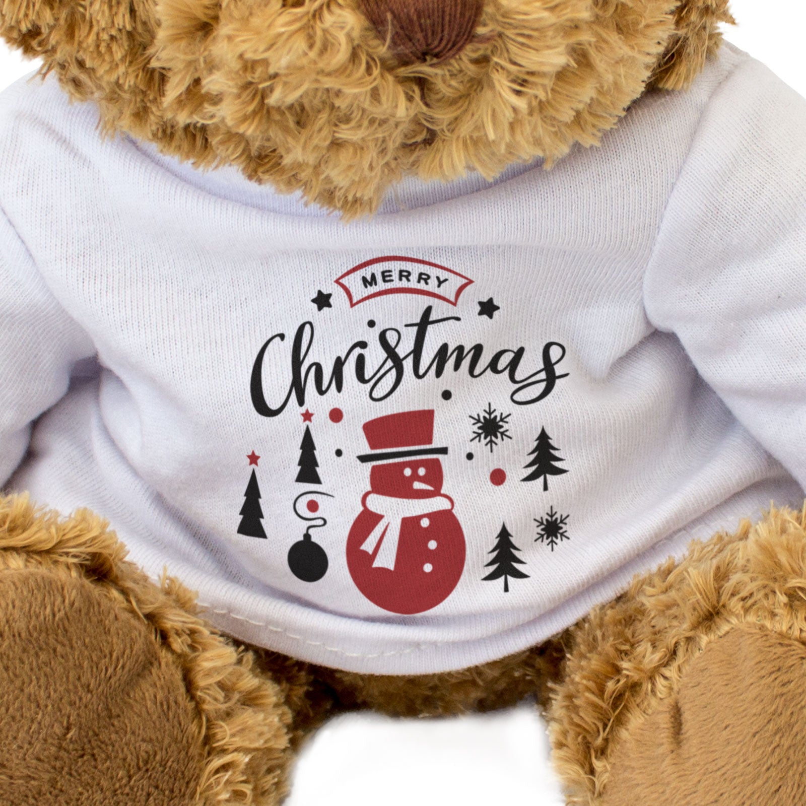 Merry Christmas Teddy Bear Snowman Design