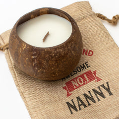 No.1 NANNY - Toasted Coconut Bowl Candle – Soy Wax - Gift Present