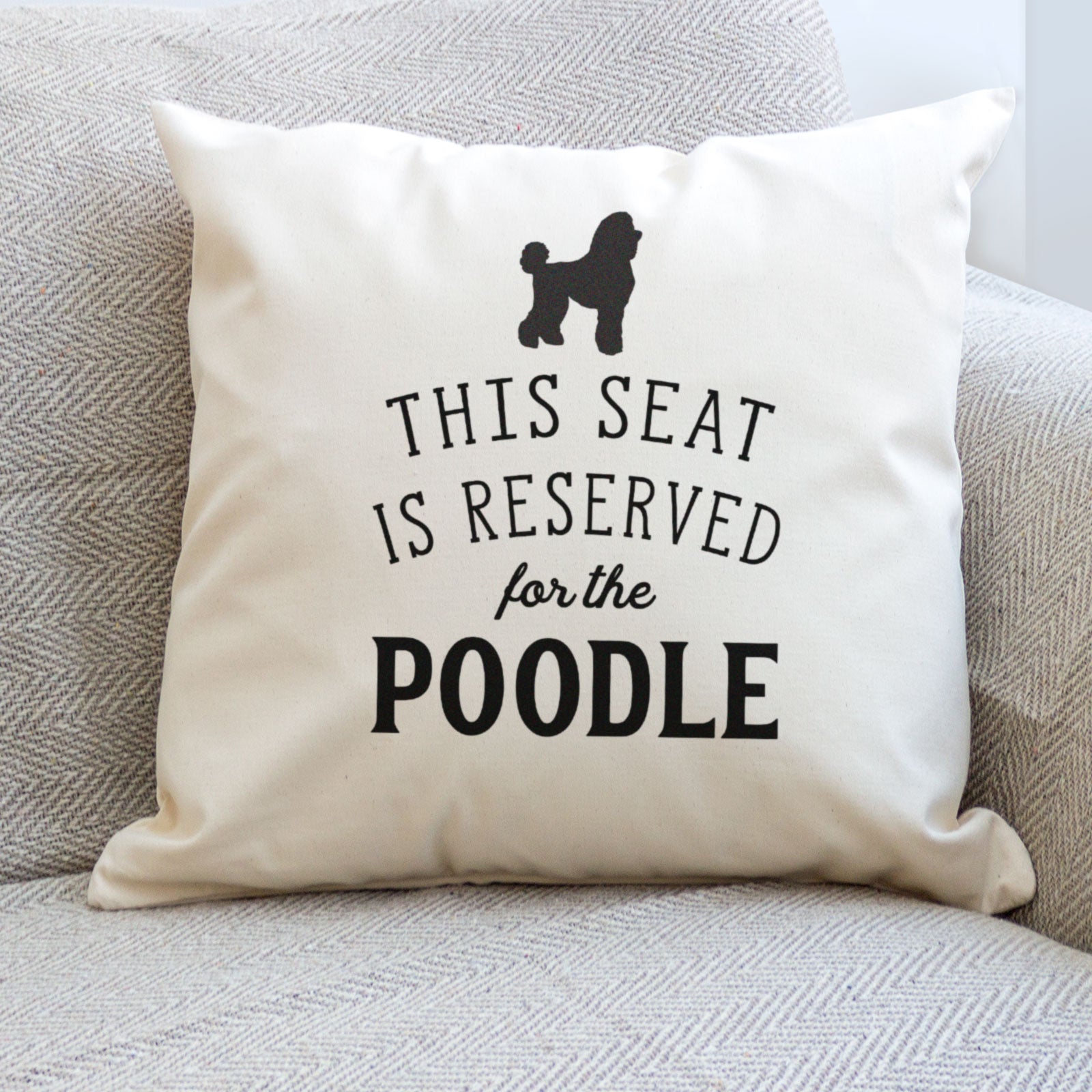 Reserved for the Poodle Cushion Cover