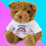 Teddy Bear Personalised Name - Rainbow