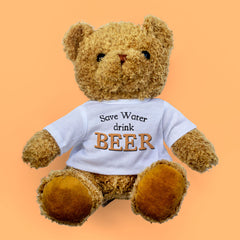 Save Water Drink Beer Teddy Bear Gift for Beer Lovers