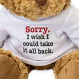 Sorry I Wish I Could Take It All Back Teddy Bear Apology Gift