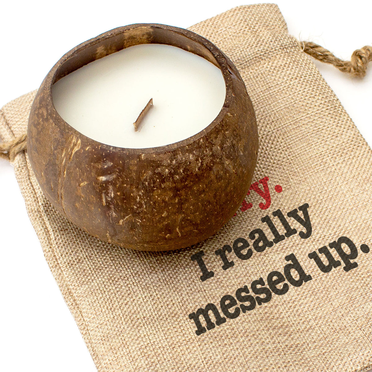 SORRY I REALLY MESSED UP - Toasted Coconut Bowl Candle – Soy Wax - Gift Present