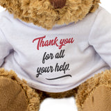 Thank You For Your Help Teddy Bear Appreciation Gift