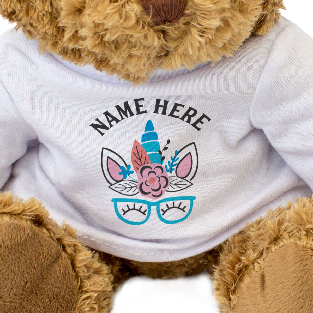 Teddy Bear Personalised Name - Unicorn Face