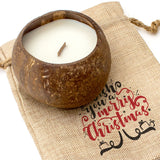 WE WISH YOU A MERRY CHRISTMAS - Toasted Coconut Bowl Candle – Soy Wax - Gift Present