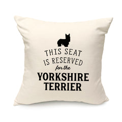 Reserved for the Yorkshire Terrier Cushion